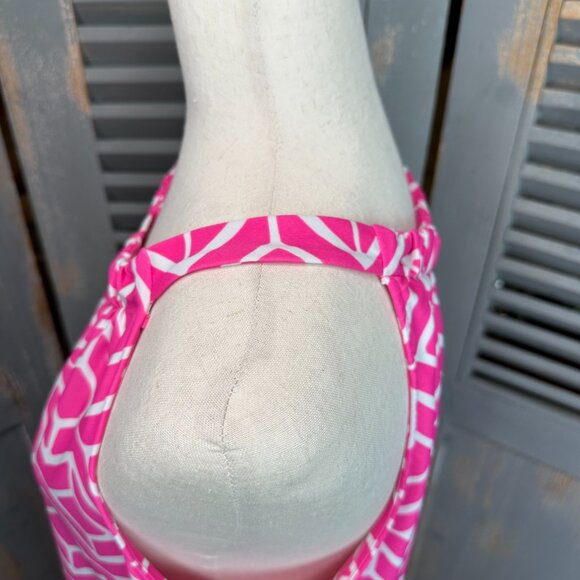 Jude Connally Lisa Jude Cloth Halter Keyhole Dress Sail Geo Sz L - Picture 8 of 14